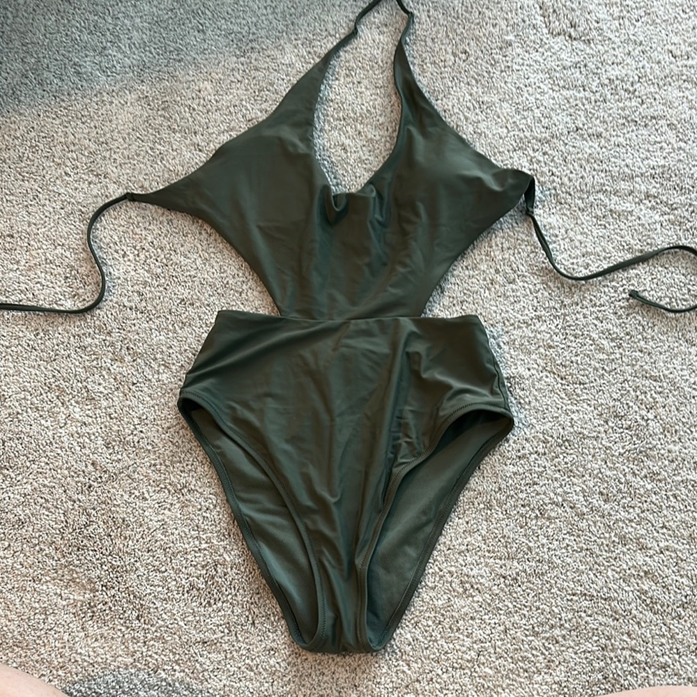 Aerie Olive Green Women Swim One Piece
